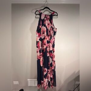 INC Floral Maxi Dress - Navy and Pink